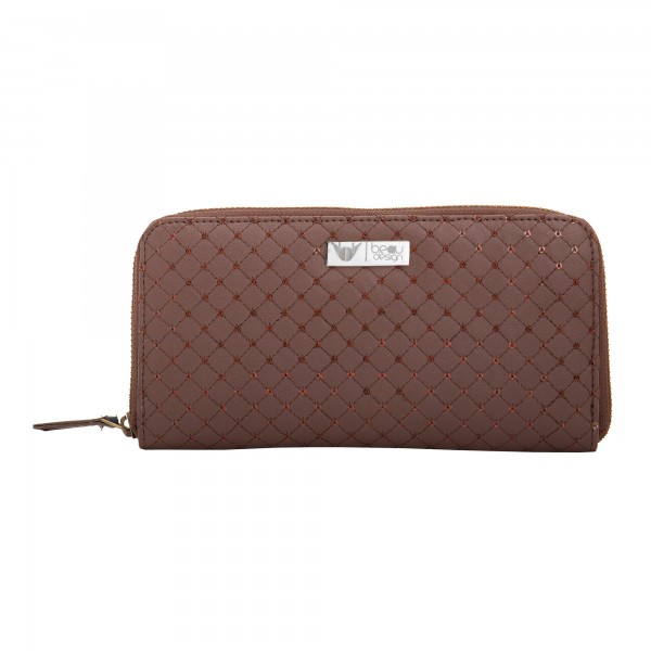 Beau Design Brown Color Quilted PU Stylish Clutch For Women's/Ladies/Girls